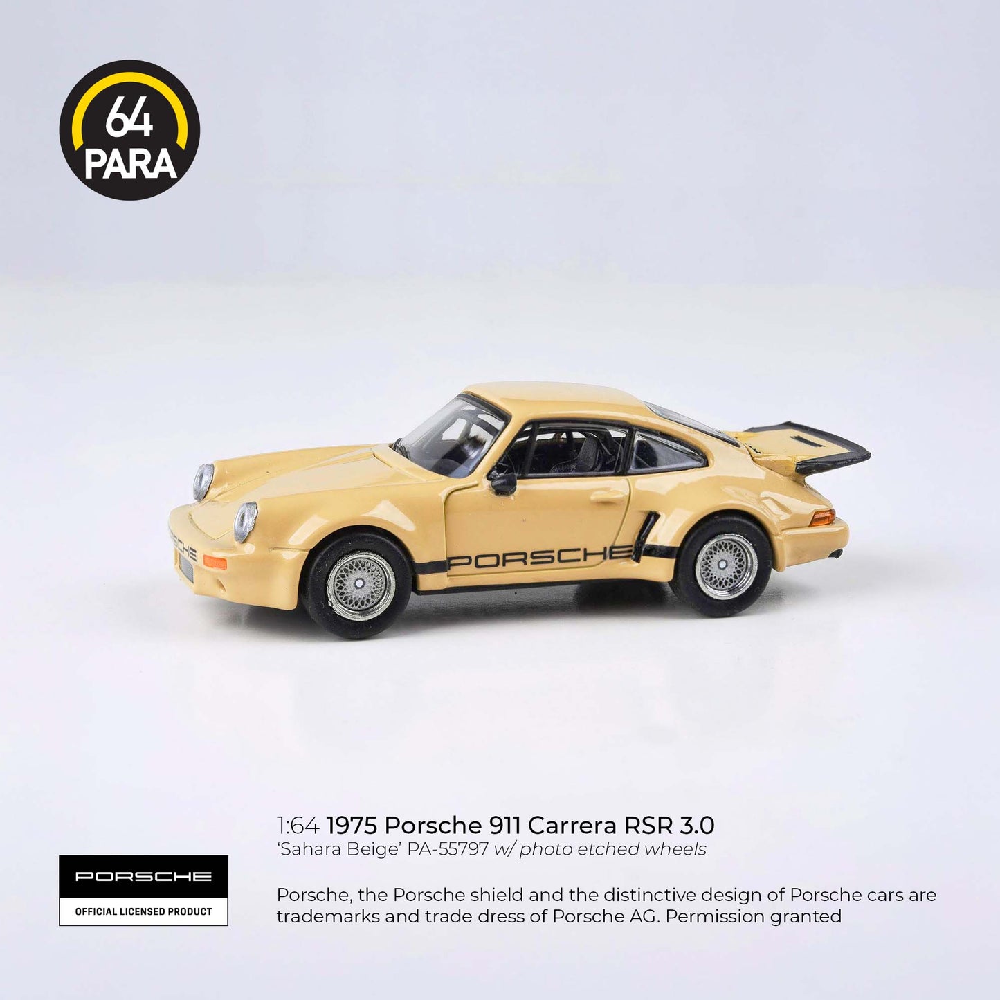 PARA64 1/64 Porsche 911 Carrera RSR 3.0 Sahara Beige w/ photo etch wheels LHD PA-55797
