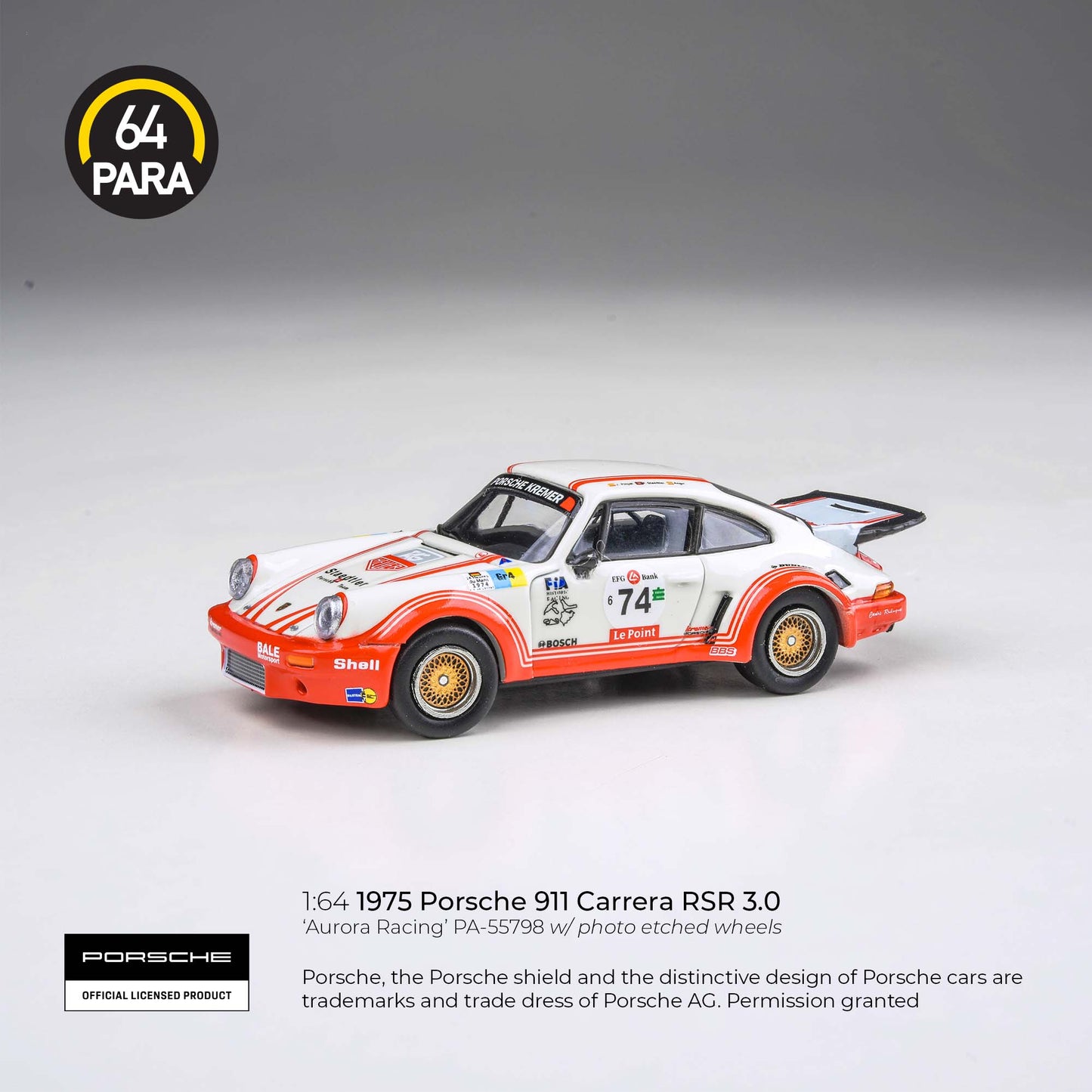 PARA64 1/64 1974 Porsche 911 Carerra RSR 3.0 Aurora Racing LHD PA-55798