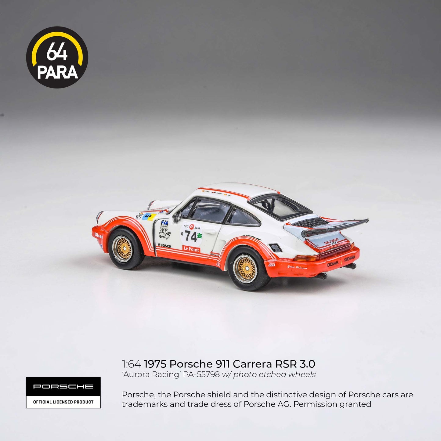 PARA64 1/64 1974 Porsche 911 Carerra RSR 3.0 Aurora Racing LHD PA-55798