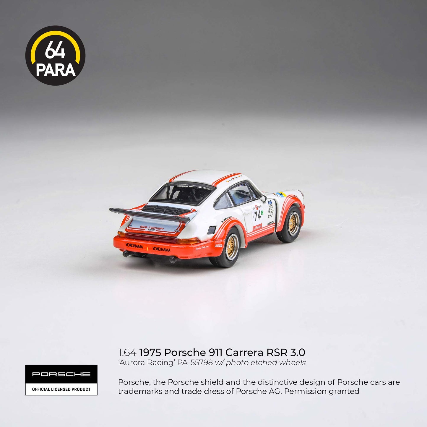 PARA64 1/64 1974 Porsche 911 Carerra RSR 3.0 Aurora Racing LHD PA-55798