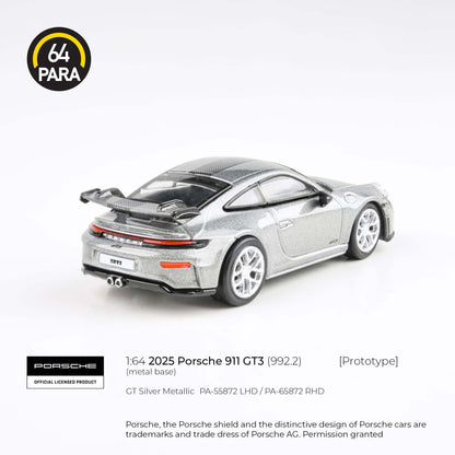 PARA64 1/64 2025 Porsche 911 GT3 (992.2) GT Silver Metallic LHD PA-55872