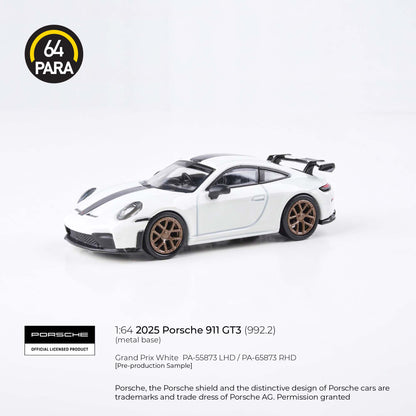 PARA64 1/64 2025 Porsche 911 GT3 (992.2) Grand Prix White w/ photo etch wheels LHD PA-55873