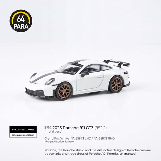 PARA64 1/64 2025 Porsche 911 GT3 (992.2) Grand Prix White w/ photo etch wheels LHD PA-55873