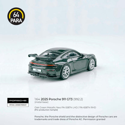 PARA64 1/64 2025 Porsche 911 GT3 (992.2) Oak Green Metallic Neo w/ photo etch wheels LHD PA-55874