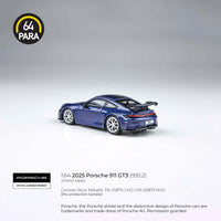 PREORDER PARA64 1/64 Porsche 911 GT3 (992.2) Gentian Blue Metallic LHD PA-55875 (Approx. Release Date : Q4 2025 subject to manufacturer's final decision)