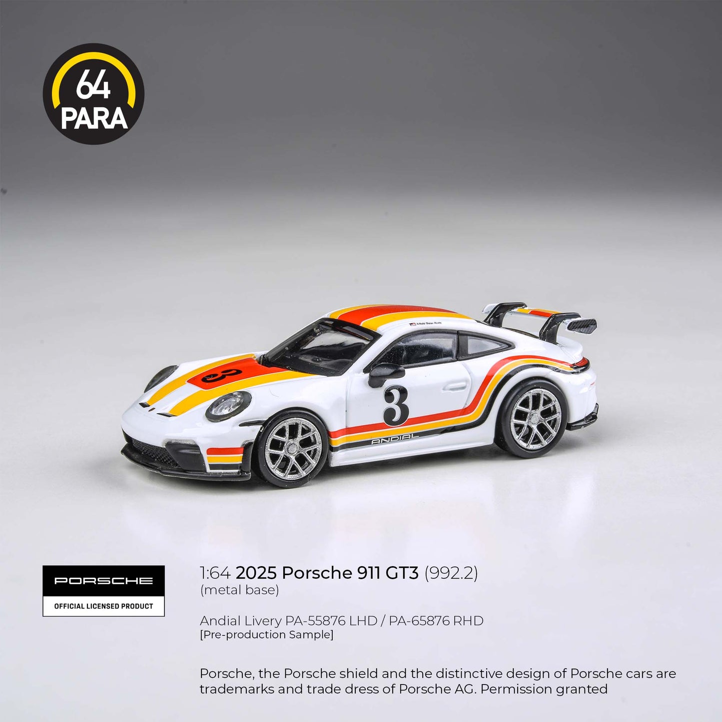 PARA64 1/64 2025 Porsche 911 GT3 (992.2) Andial Livery LHD PA-55876
