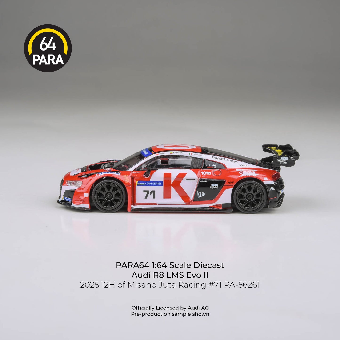 PARA64 1/64 Audi R8 LMS GT3 evo II 2025 12H of Misano-Juta Racing #71 PA-56261