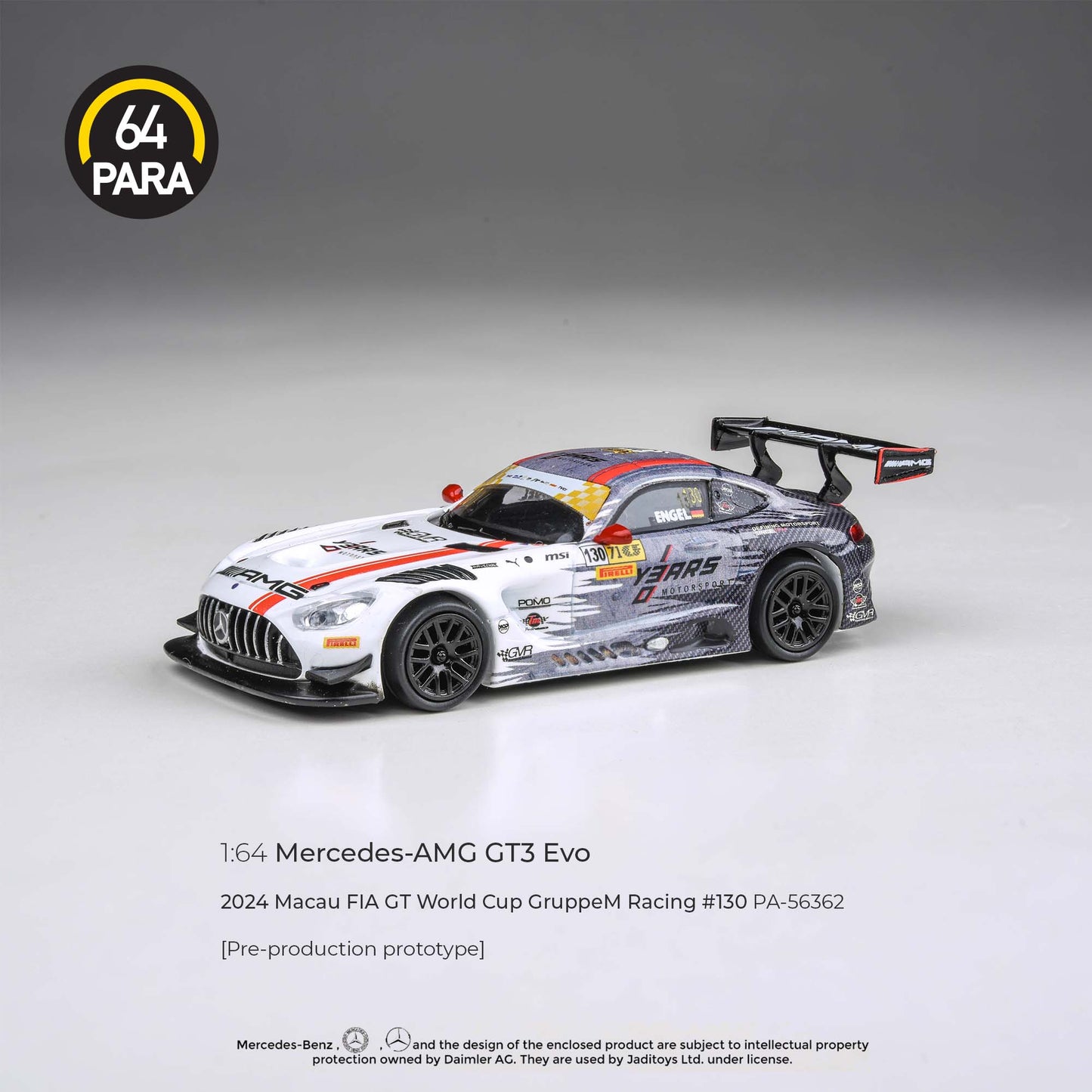 PARA64 1/64 Mercedes-AMG GT3 2024 Macau FIA GT World Cup GruppeM Racing #130 P1 PA-56362