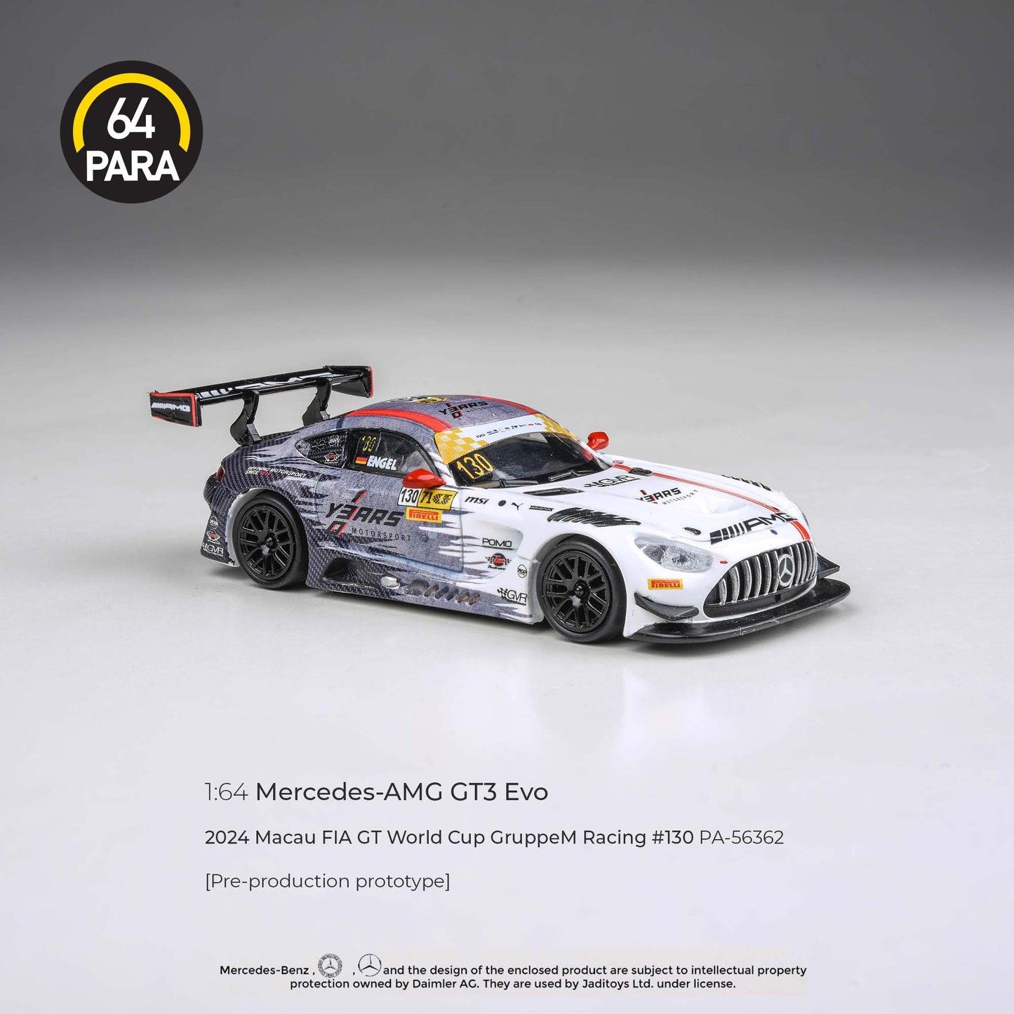 PARA64 1/64 Mercedes-AMG GT3 2024 Macau FIA GT World Cup GruppeM Racing #130 P1 PA-56362