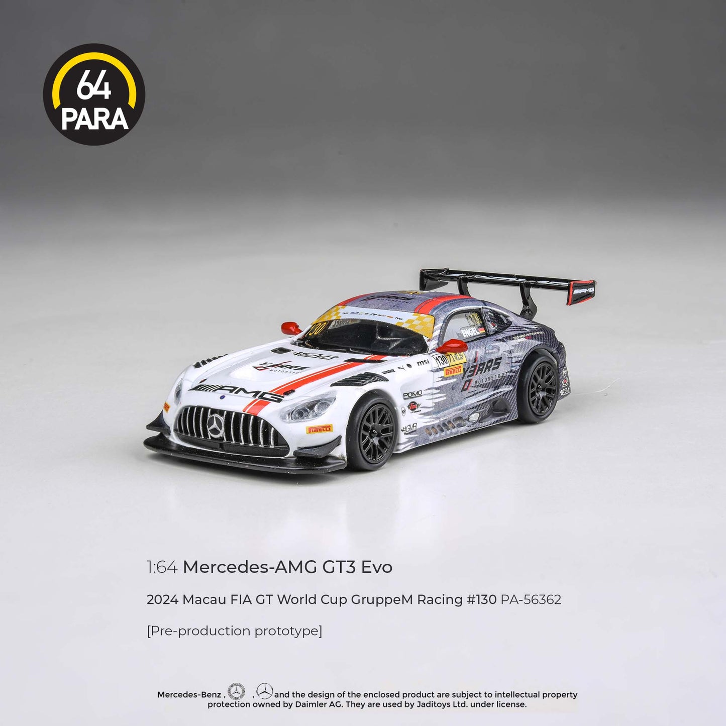PARA64 1/64 Mercedes-AMG GT3 2024 Macau FIA GT World Cup GruppeM Racing #130 P1 PA-56362