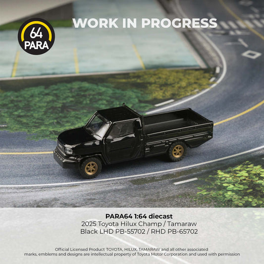 PREORDER PARA64 1/64 2025 Toyota Hilux Champ Tamaraw Black (LHD) PB-55702 (Approx. Release Date : Q2 2026 subject to manufacturer's final decision)