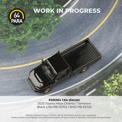 PREORDER PARA64 1/64 2025 Toyota Hilux Champ Tamaraw Black (LHD) PB-55702 (Approx. Release Date : Q2 2026 subject to manufacturer's final decision)