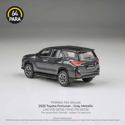 PREORDER PARA64 1/64 2023 Toyota Fortuner Gray Metallic LHD PB-55726 (Approx. Release Date : Q4 2026 subject to manufacturer's final decision)