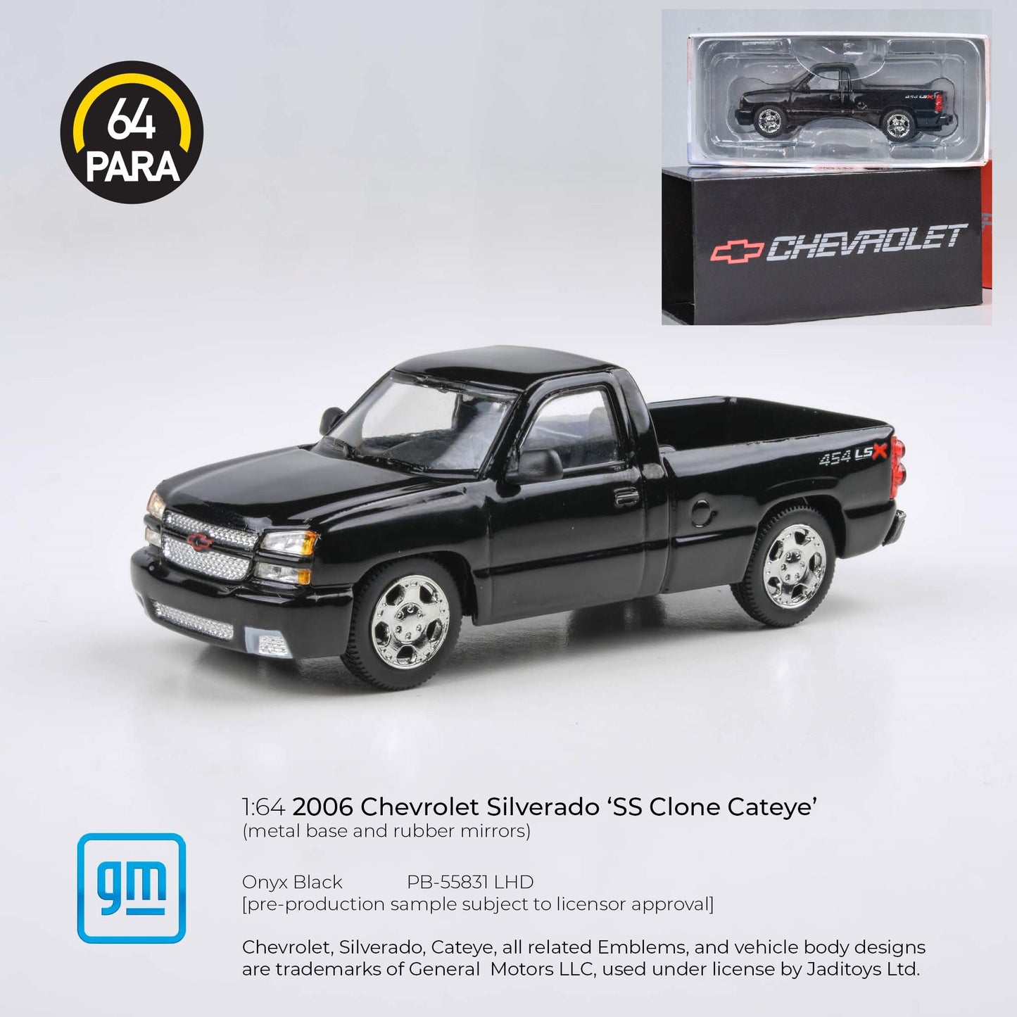 PARA64 1/64 2006 Chevrolet Silverado Single Cab Onyx Black PB-55831