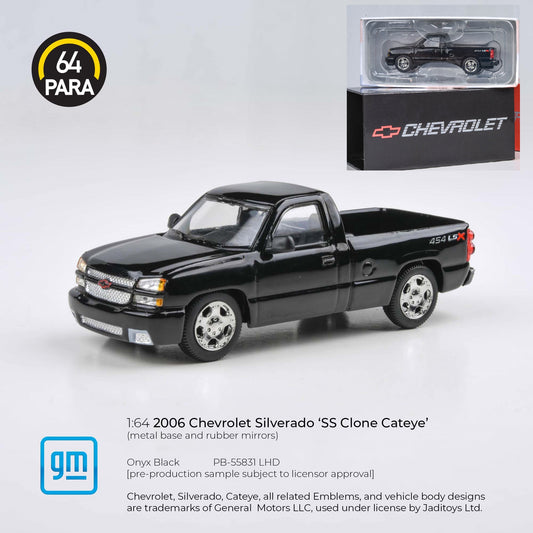 PARA64 1/64 2006 Chevrolet Silverado Single Cab Onyx Black PB-55831