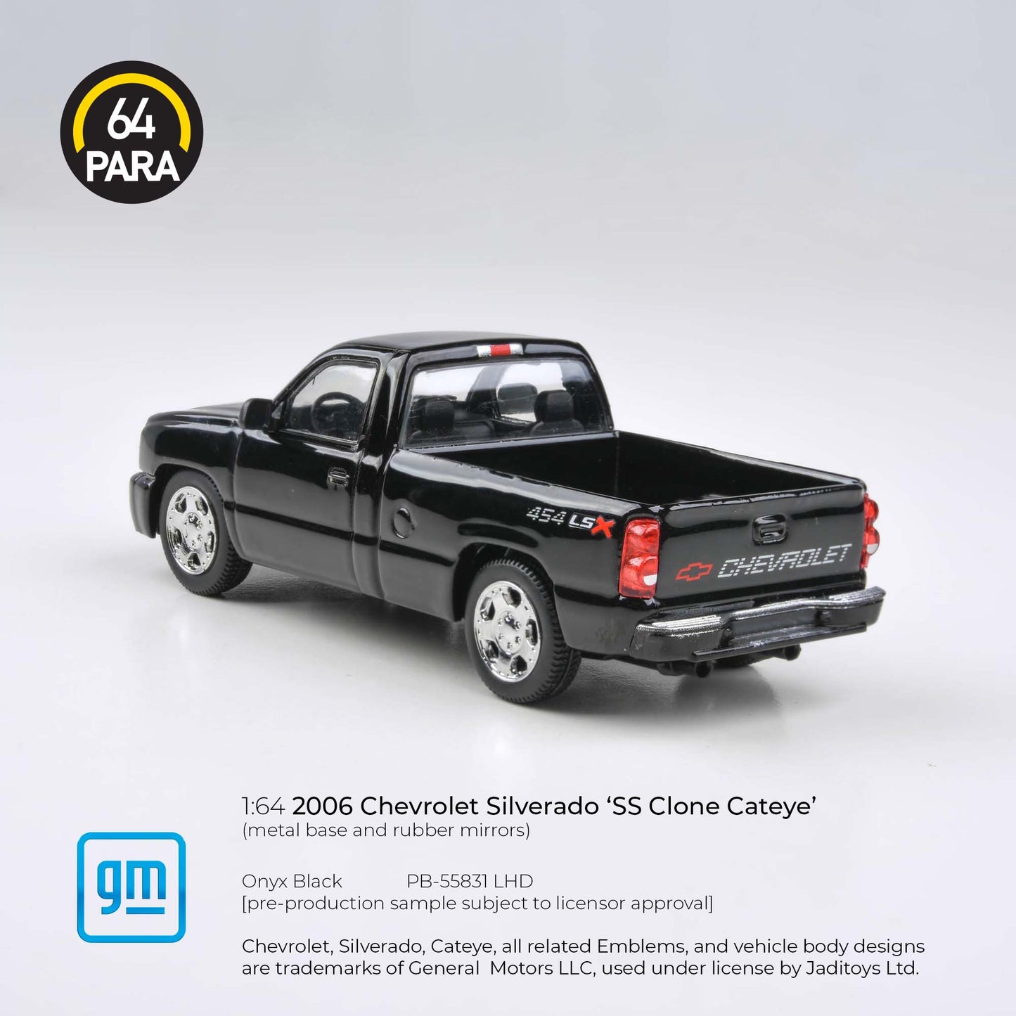 PARA64 1/64 2006 Chevrolet Silverado Single Cab Onyx Black PB-55831