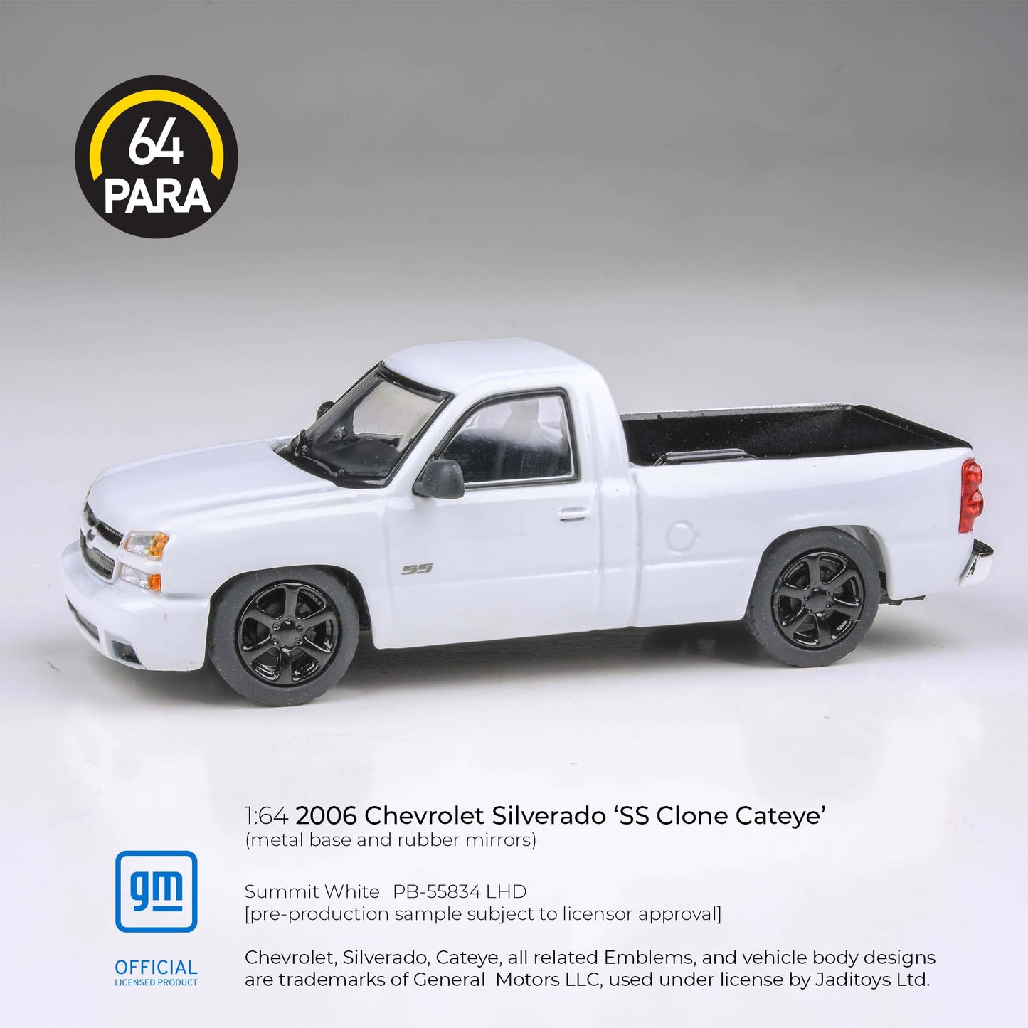 PARA64 1/64 2006 Chevrolet Silverado Single Cab Summit White PB-55834