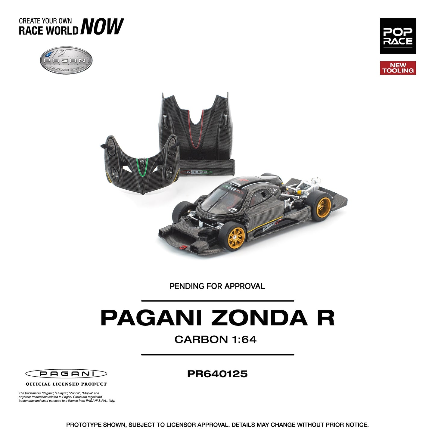 PREORDER POPRACE 1/64 PAGANI ZONDA R PR640125 (Approx. Release Date: Q1 2026 and subject to the manufacturer's final decision)