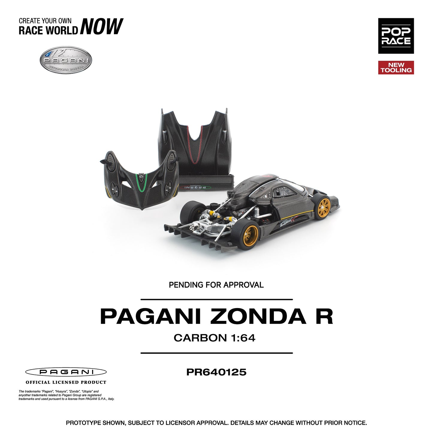 PREORDER POPRACE 1/64 PAGANI ZONDA R PR640125 (Approx. Release Date: Q1 2026 and subject to the manufacturer's final decision)