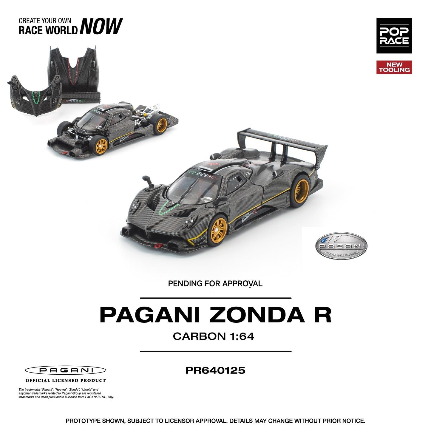 PREORDER POPRACE 1/64 PAGANI ZONDA R PR640125 (Approx. Release Date: Q1 2026 and subject to the manufacturer's final decision)