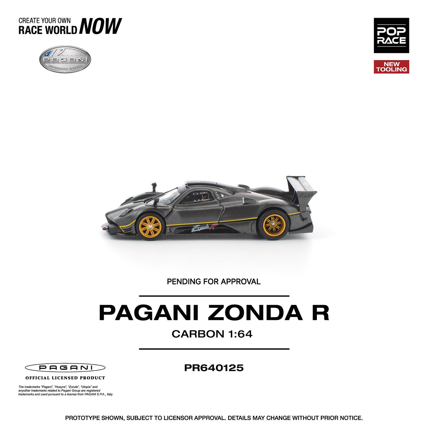 PREORDER POPRACE 1/64 PAGANI ZONDA R PR640125 (Approx. Release Date: Q1 2026 and subject to the manufacturer's final decision)