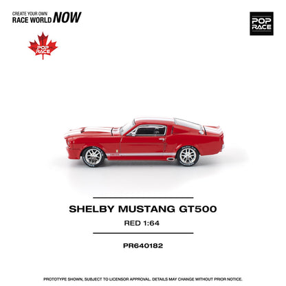 POPRACE 1/64 SHELBY MUSTANG GT500 RED PR640182 **CHASE CARS ARE RANDOMLY PACKED**