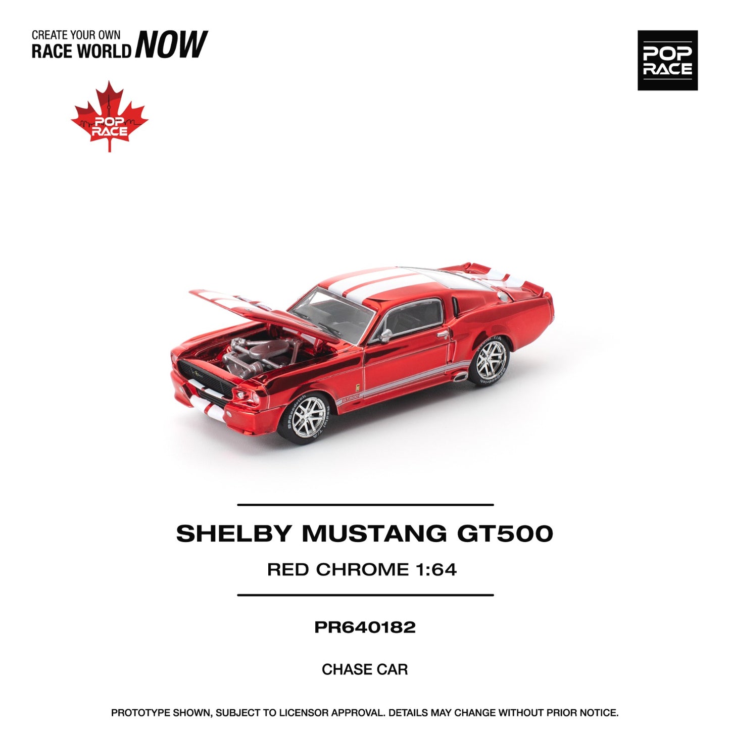 POPRACE 1/64 SHELBY MUSTANG GT500 RED PR640182 **CHASE CARS ARE RANDOMLY PACKED**