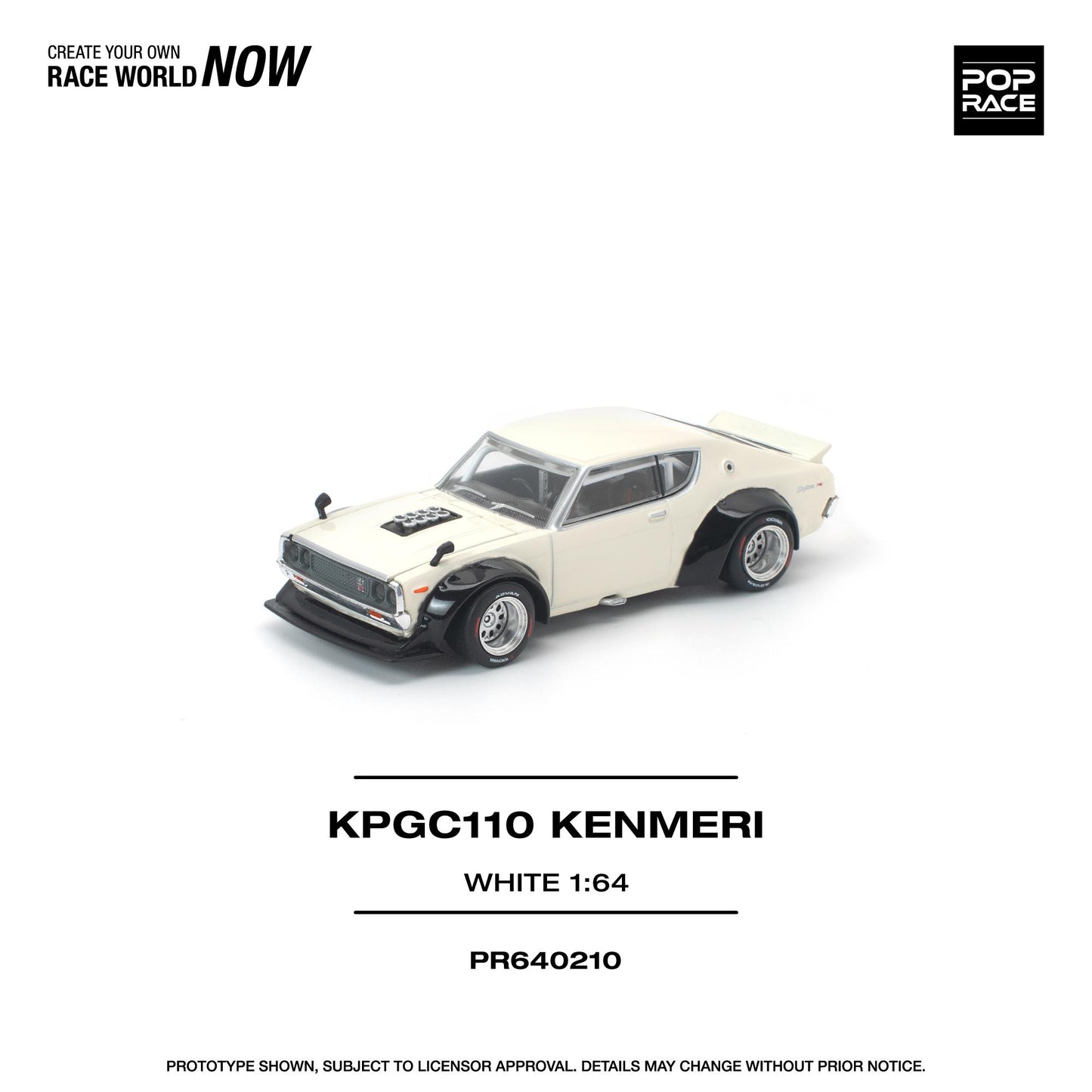 PREORDER POPRACE 1/64 KPGC110 KENMERI WHITE PR640210 (Approx. Release Date: Q3 2026 and subject to the manufacturer's final decision)