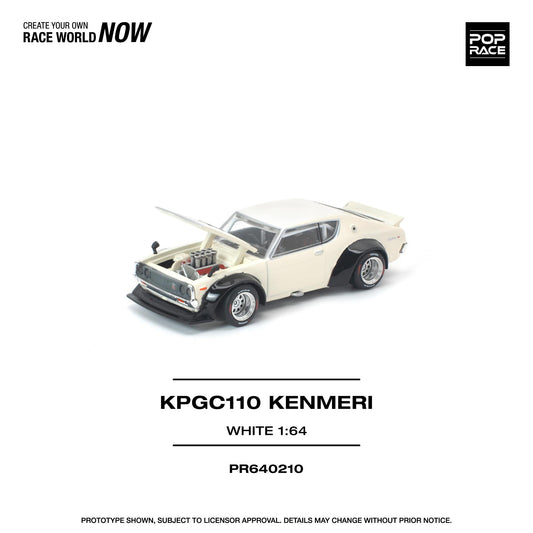 PREORDER POPRACE 1/64 KPGC110 KENMERI WHITE PR640210 (Approx. Release Date: Q3 2026 and subject to the manufacturer's final decision)