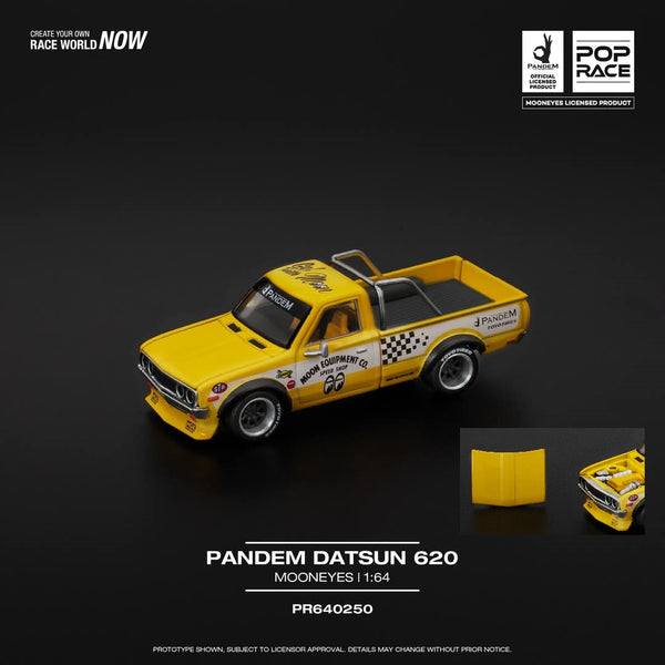 PREORDER POPRACE 1/64 PANDEM DATSUN 620 - MOONEYES PR640250 (Approx. Release Date: Q3 2025 and subject to the manufacturer's final decision)