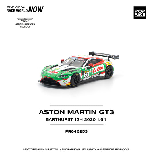 PREORDER POPRACE 1/64 ASTON MARTIN VANTAGE GT3 BATHURST 12H 2020 PR640253 (Approx. Release Date: Q4 2025 and subject to the manufacturer's final decision)