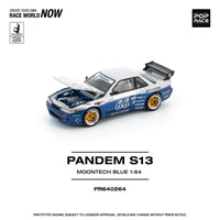 PREORDER POPRACE 1/64 PANDEM SILVIA S13 MOONTECH BLUE PR640264 (Approx. Release Date: Q4 2025 and subject to the manufacturer's final decision)