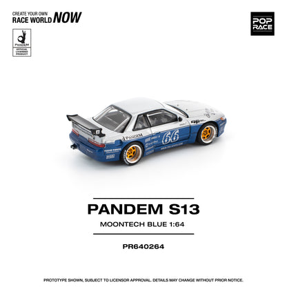 POPRACE 1/64 PANDEM SILVIA S13 MOONTECH BLUE PR640264
