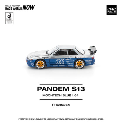 POPRACE 1/64 PANDEM SILVIA S13 MOONTECH BLUE PR640264