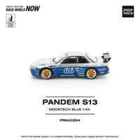 PREORDER POPRACE 1/64 PANDEM SILVIA S13 MOONTECH BLUE PR640264 (Approx. Release Date: Q4 2025 and subject to the manufacturer's final decision)