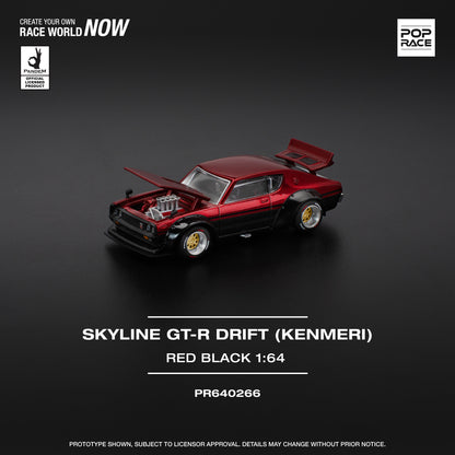 PREORDER POPRACE 1/64 KPGC110 KENMERI - RED/BLACK PR640266 (Approx. Release Date: Q3 2025 and subject to the manufacturer's final decision)