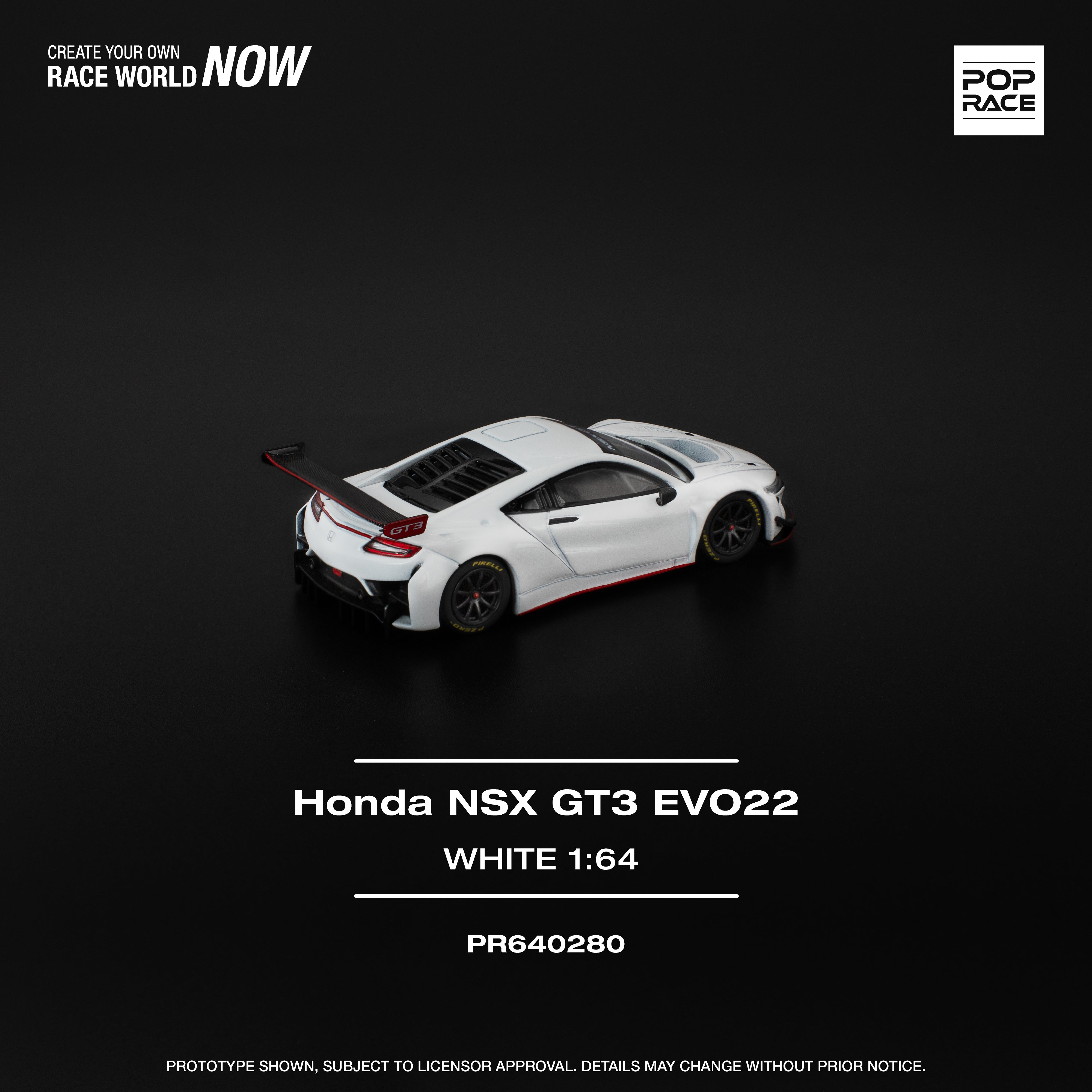 POPRACE 1/64 HONDA NSX GT3 EVO22 - WHITE PR640280 – Tokyo Station
