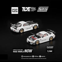 POPRACE 1/64 MAZDA RX7 RE-AMEMIYA White TDE 2025 Exclusive Event Model PR640282