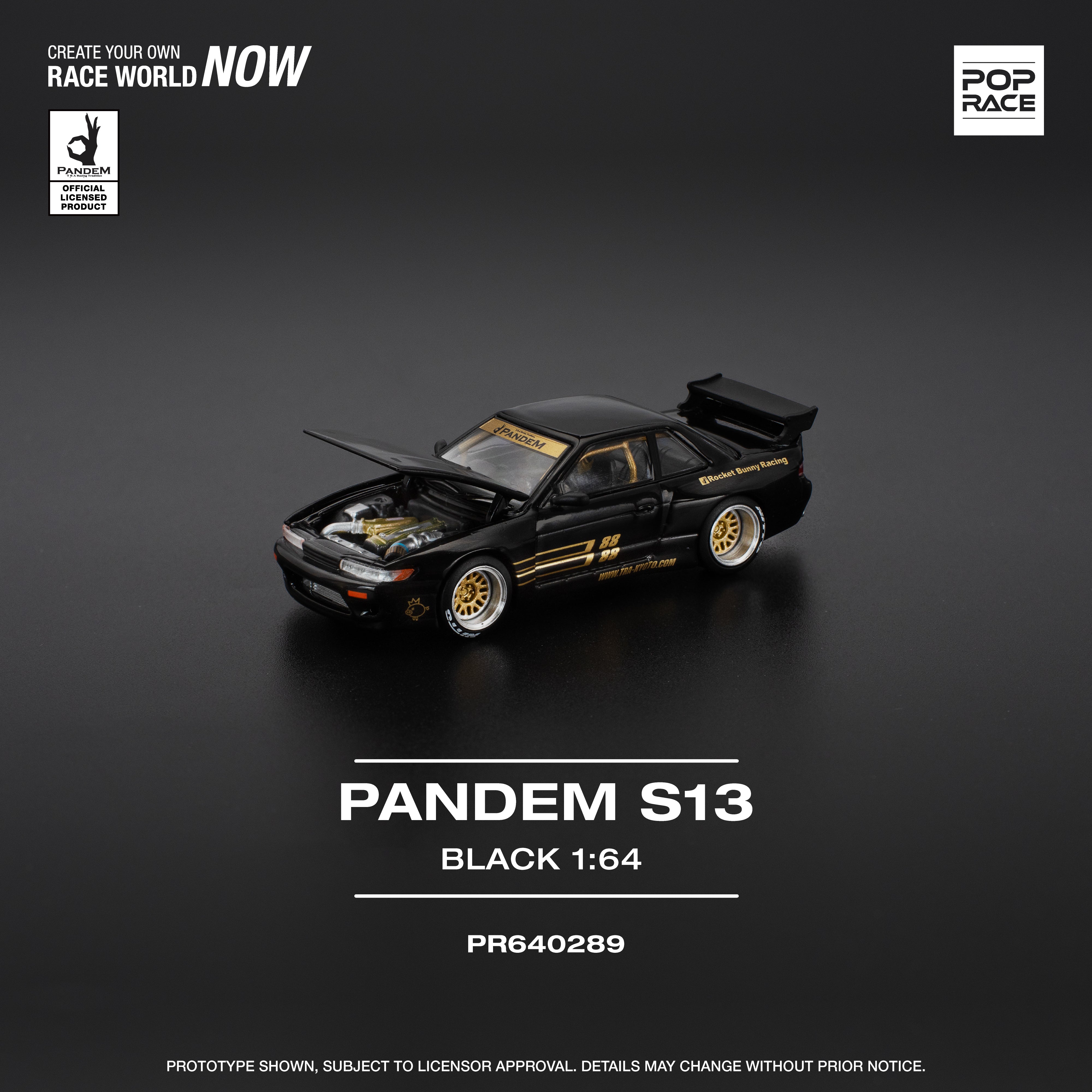 POPRACE 1/64 PANDEM SILVIA S13 - BLACK PR640289 – Tokyo Station