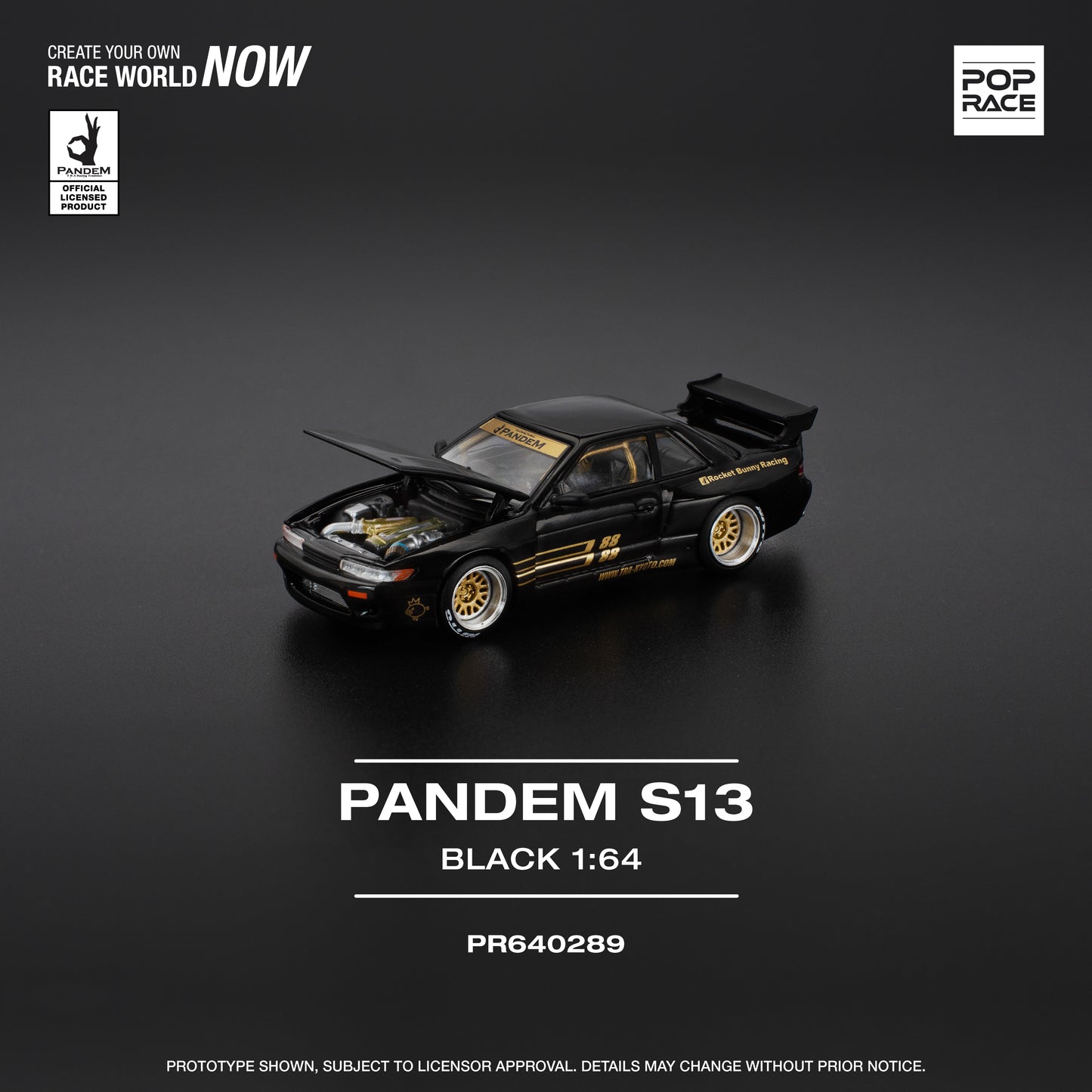 POPRACE 1/64 PANDEM SILVIA S13 - BLACK PR640289