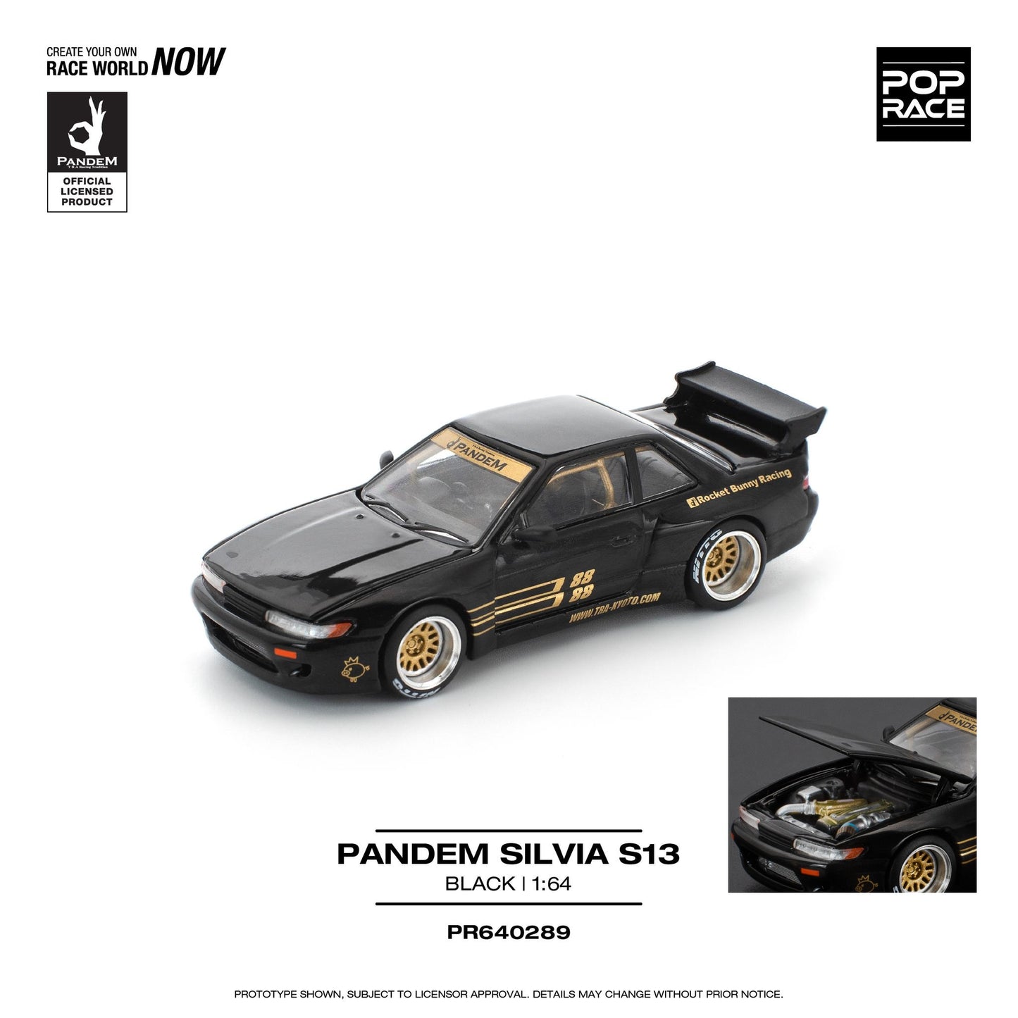 POPRACE 1/64 PANDEM SILVIA S13 - BLACK PR640289