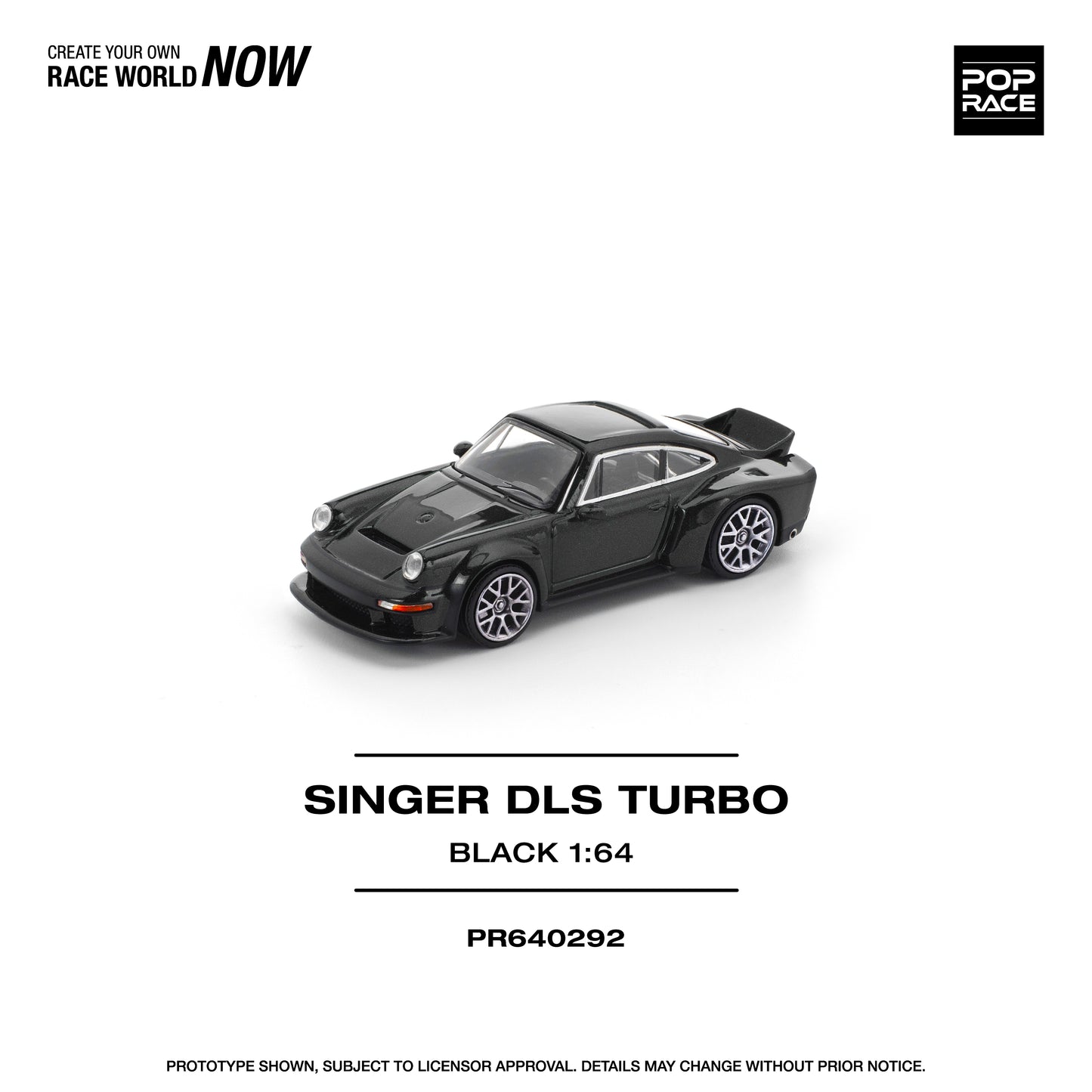 PREORDER POPRACE 1/64 SINGER DLS TURBO (ROAD) BLACK PR640292 (Approx. Release Date: Q4 2025 and subject to the manufacturer's final decision)