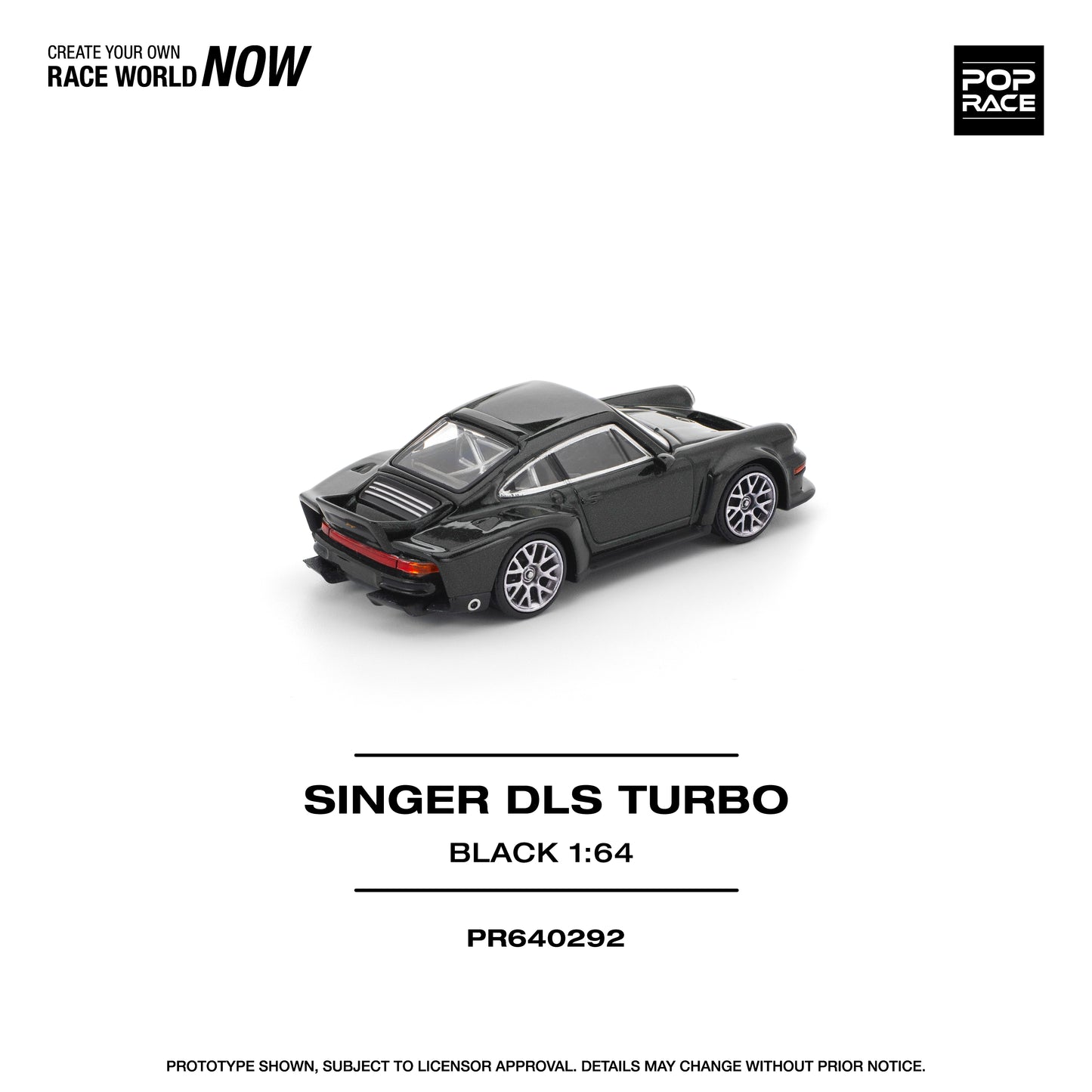 PREORDER POPRACE 1/64 SINGER DLS TURBO (ROAD) BLACK PR640292 (Approx. Release Date: Q4 2025 and subject to the manufacturer's final decision)