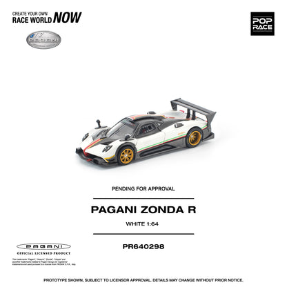 PREORDER POPRACE 1/64 PAGANI ZONDA R WHITE PR640298 (Approx. Release Date: Q3 2026 and subject to the manufacturer's final decision)