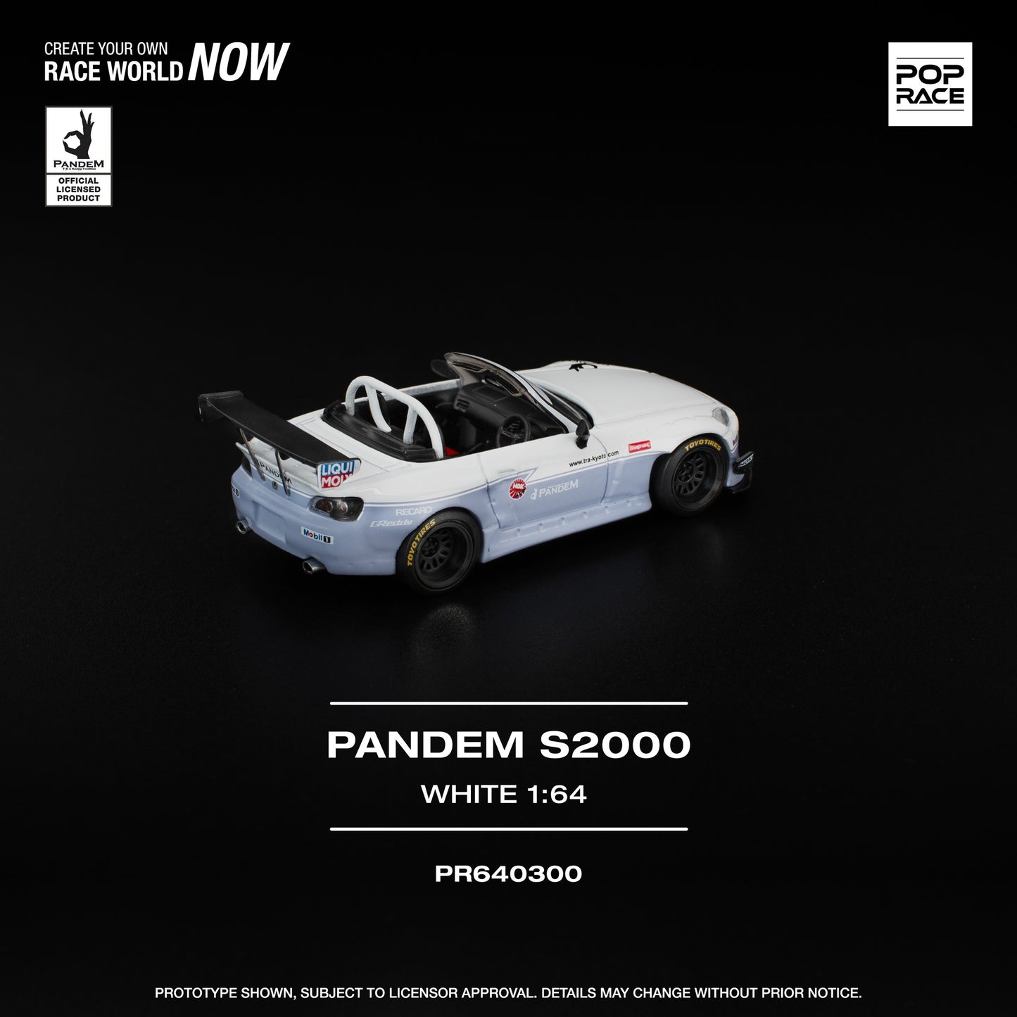 PREORDER POPRACE 1/64 PANDEM S2000 WHITE PR640300 (Approx. Release Date: Q4 2025 and subject to the manufacturer's final decision)