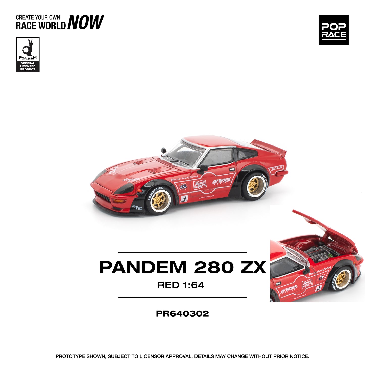 PREORDER POPRACE 1/64 PANDEM 280ZX RED PR640302 (Approx. Release Date: Q4 2025 and subject to the manufacturer's final decision)
