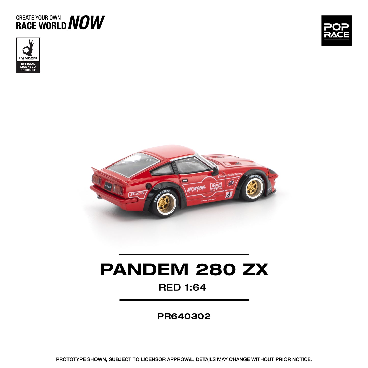 PREORDER POPRACE 1/64 PANDEM 280ZX RED PR640302 (Approx. Release Date: Q4 2025 and subject to the manufacturer's final decision)