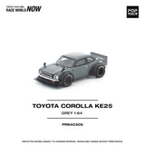 PREORDER POPRACE 1/64 TOYOTA COROLLA KE 25 MATTE GREY PR640305 (Approx. Release Date: Q3 2026 and subject to the manufacturer's final decision)
