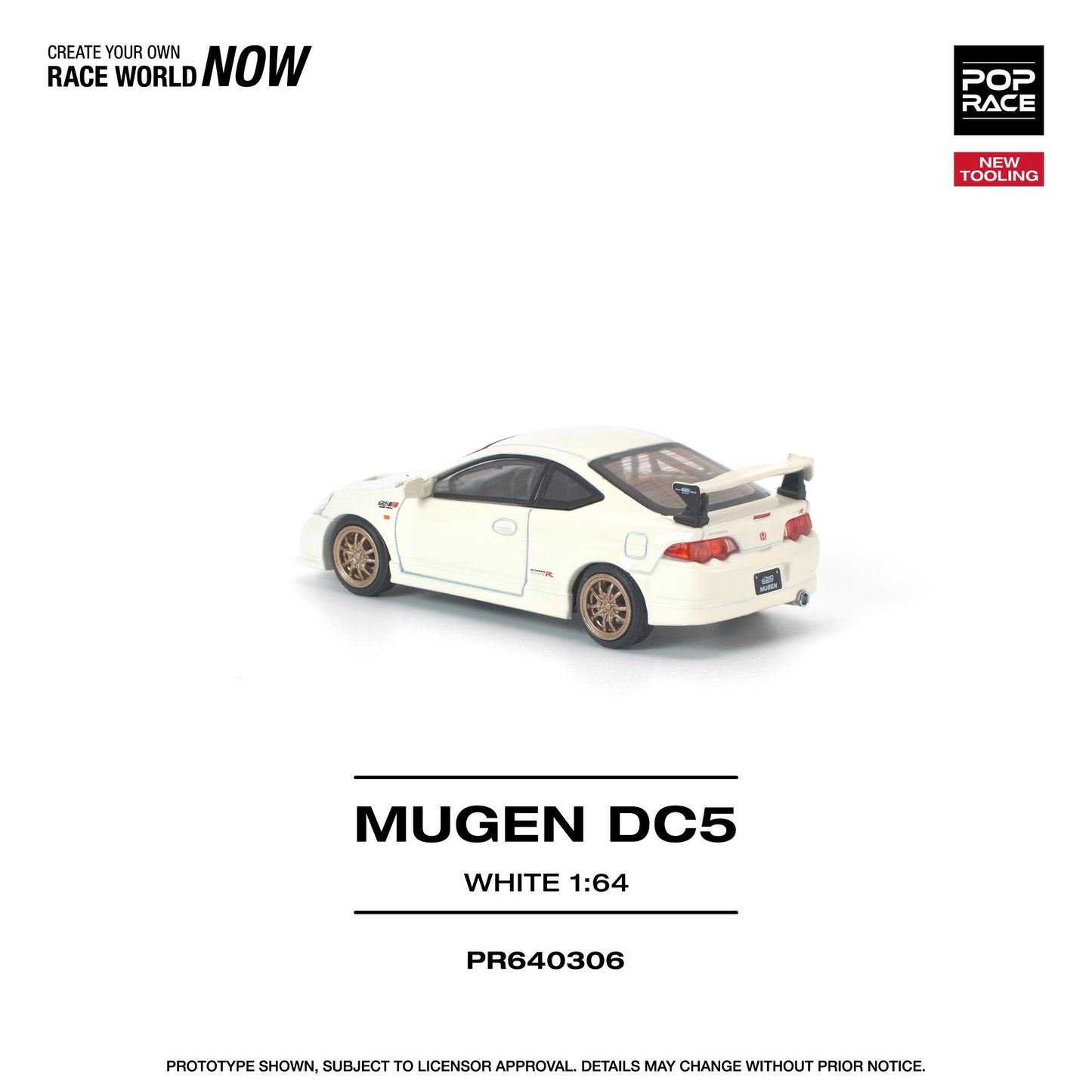 PREORDER POPRACE 1/64 HONDA DC5 MUGEN WHITE PR640306 (Approx. Release Date: Q3 2026 and subject to the manufacturer's final decision)