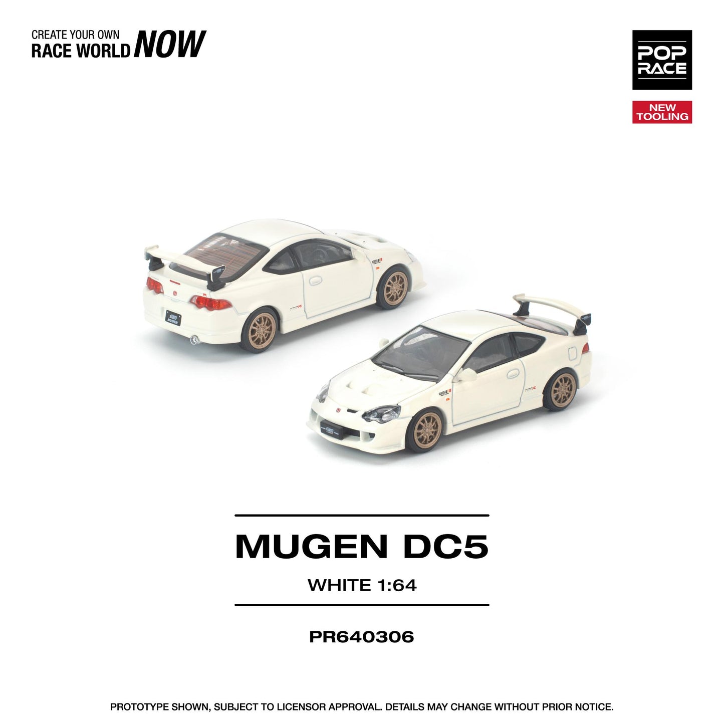 PREORDER POPRACE 1/64 HONDA DC5 MUGEN WHITE PR640306 (Approx. Release Date: Q3 2026 and subject to the manufacturer's final decision)